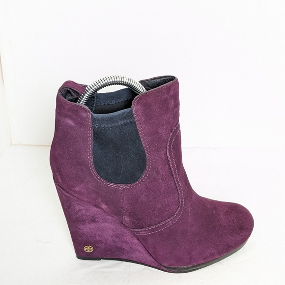 Tory Burch purple suede wedge boots - Picture 8 of 16